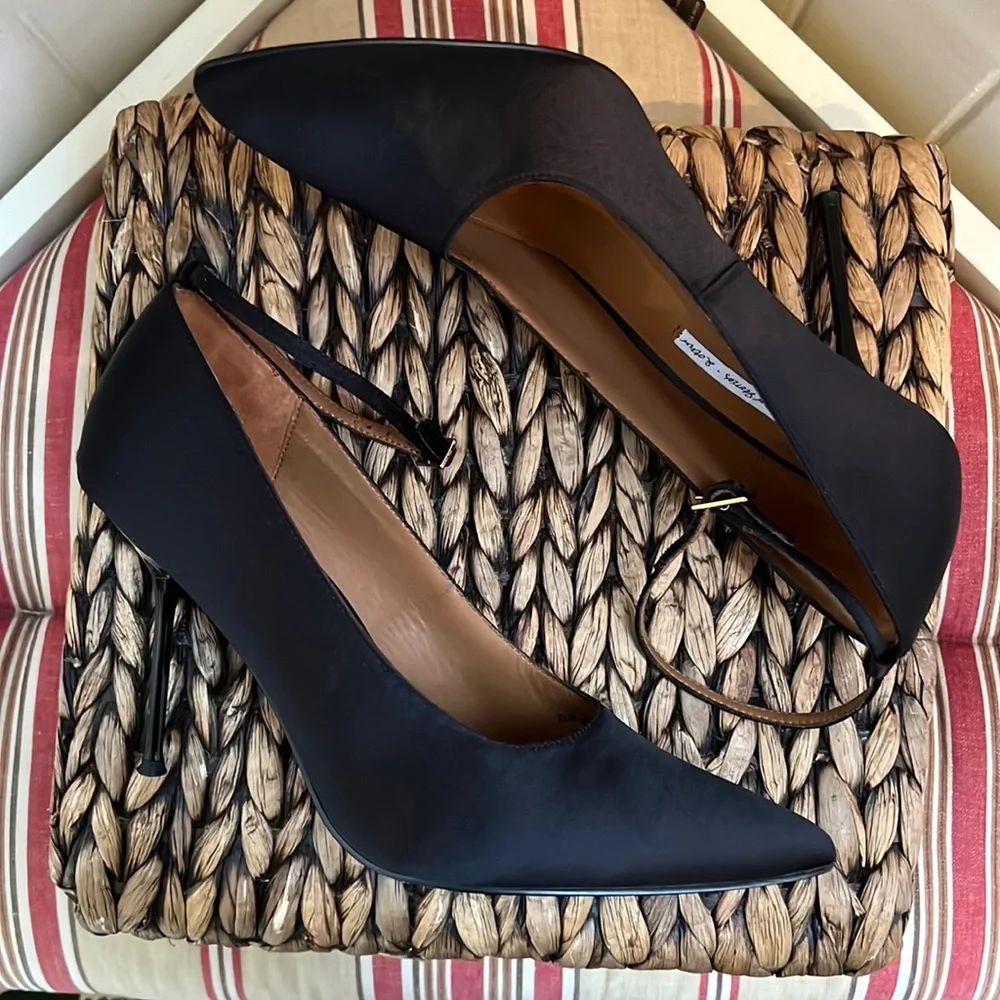 & Other Stories Satin Stiletto Heels in Black - Picture 8 of 15